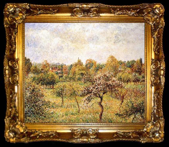 framed  Camille Pissarro The apple trees on the lawn, ta009-2